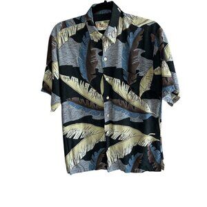 Tori Richard Vintage Hawaiian Palm Fronds Short Sleeve Shirt Size Small